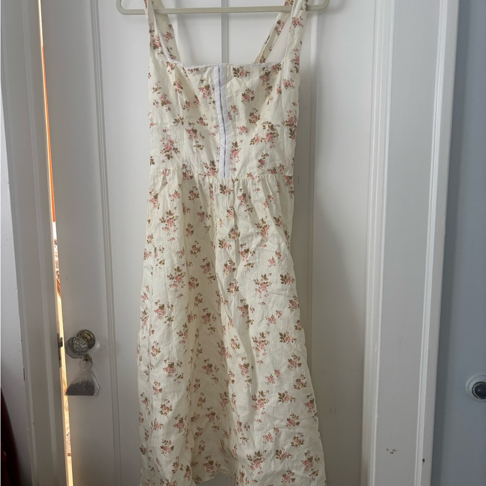 Reformation Cream Floral Maxi Dress